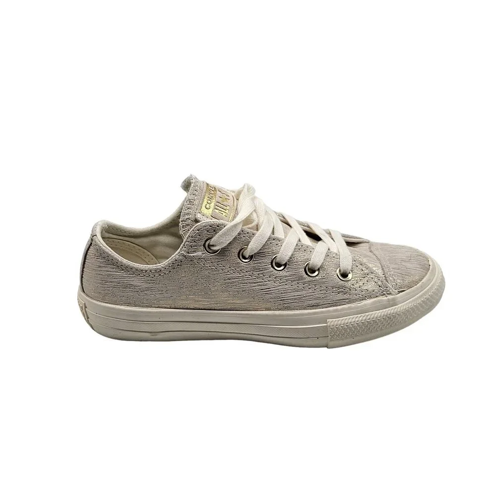 Converse Chuck Taylor All Star Egret Gold Metallic Youth Sneakers 363092C Sz‎ 1